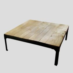 Ironfire coffee table with one oak shelf